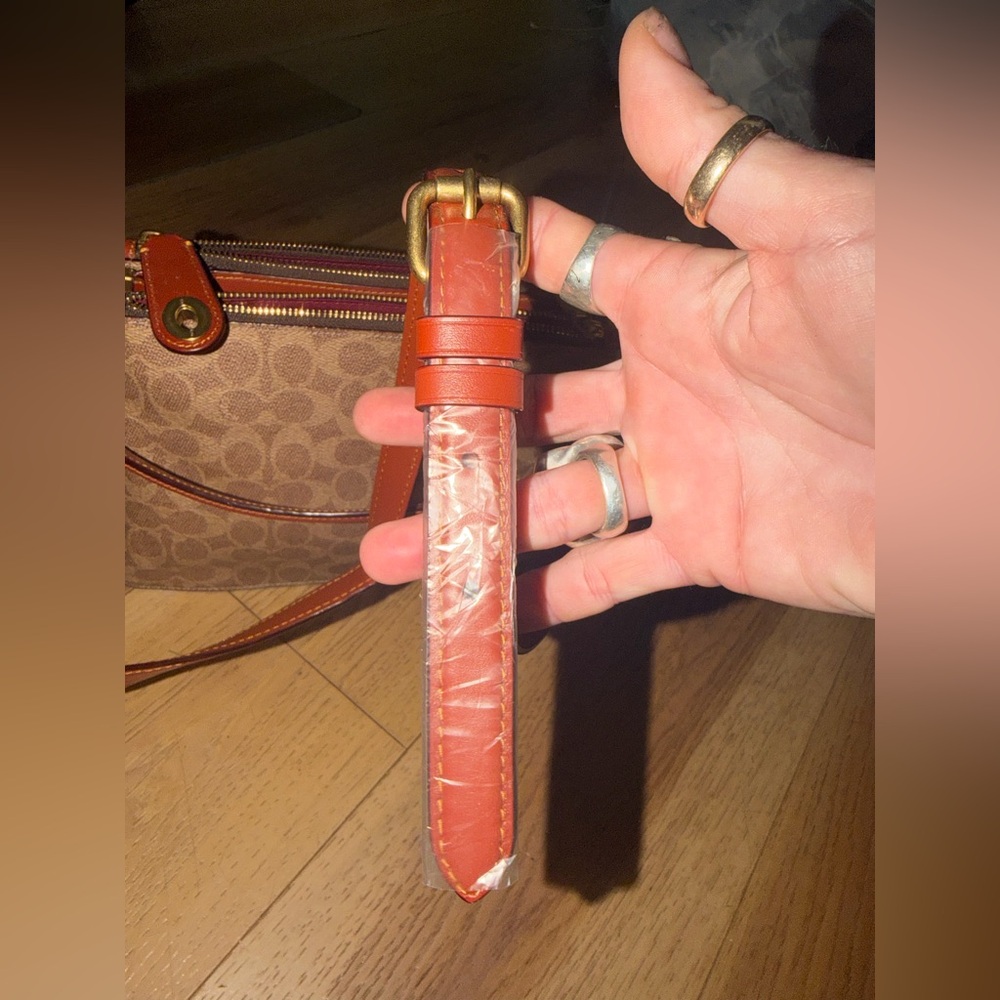 New With Tags Coach Signature Brown Double Zipper Crossbody Bag - Picture 7 of 7